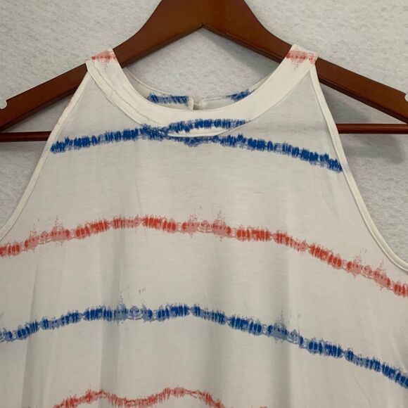 Old Navy Top Women L Red White Blue Halter HiLo Patriotic Tie Dye Comfy Nautical - Picture 8 of 12